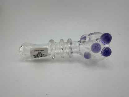 Crondo Glass Dry Pipe - Clear w/ Pink UV