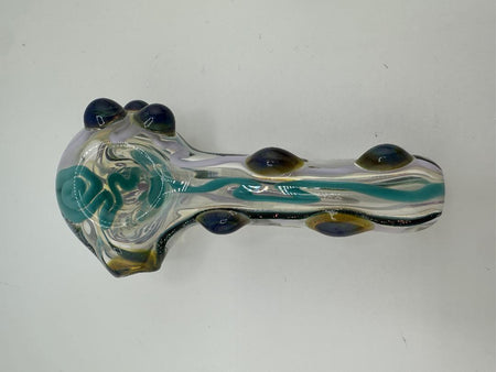 Crondo Glass Dry Pipe - Clear Inside Out  Squiggle with Tactile Dots