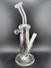 Highgrade Glass Flower Straight Tube - 10" Mini Opal Marble & Bake On Sacred Geometry 10mm 45°