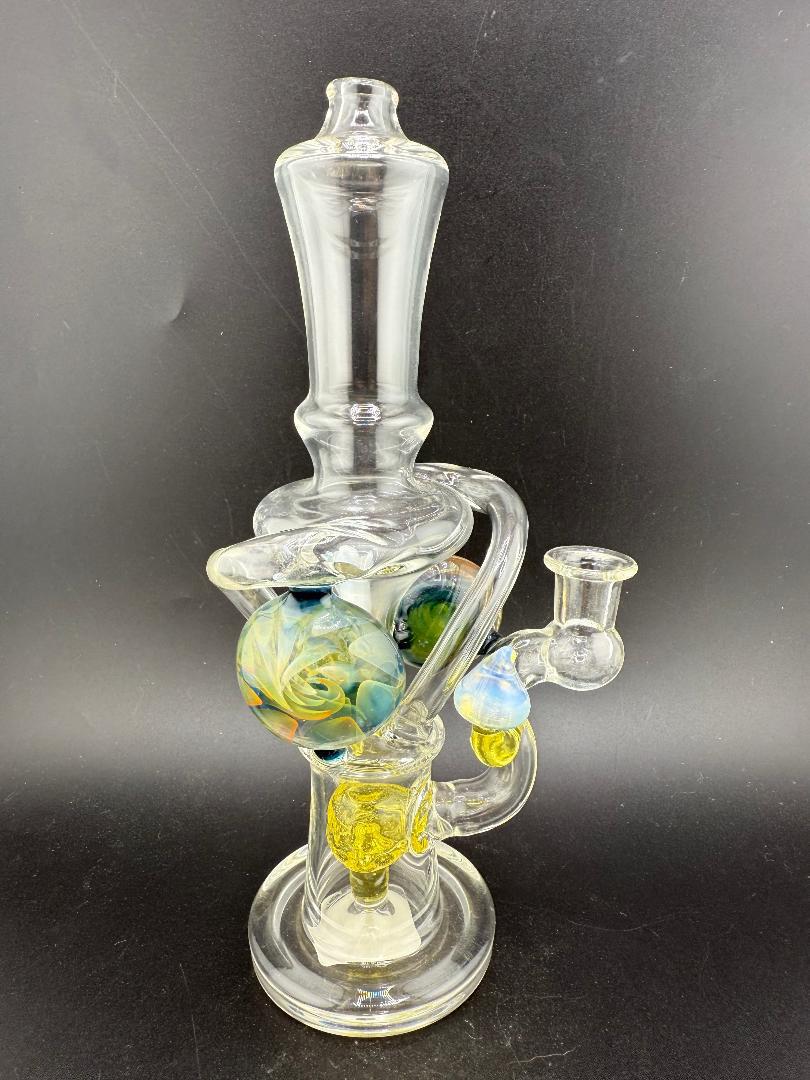 Brando Glass Mushroom Recycler w/ Fumed implosion Pendants 10mm 90°