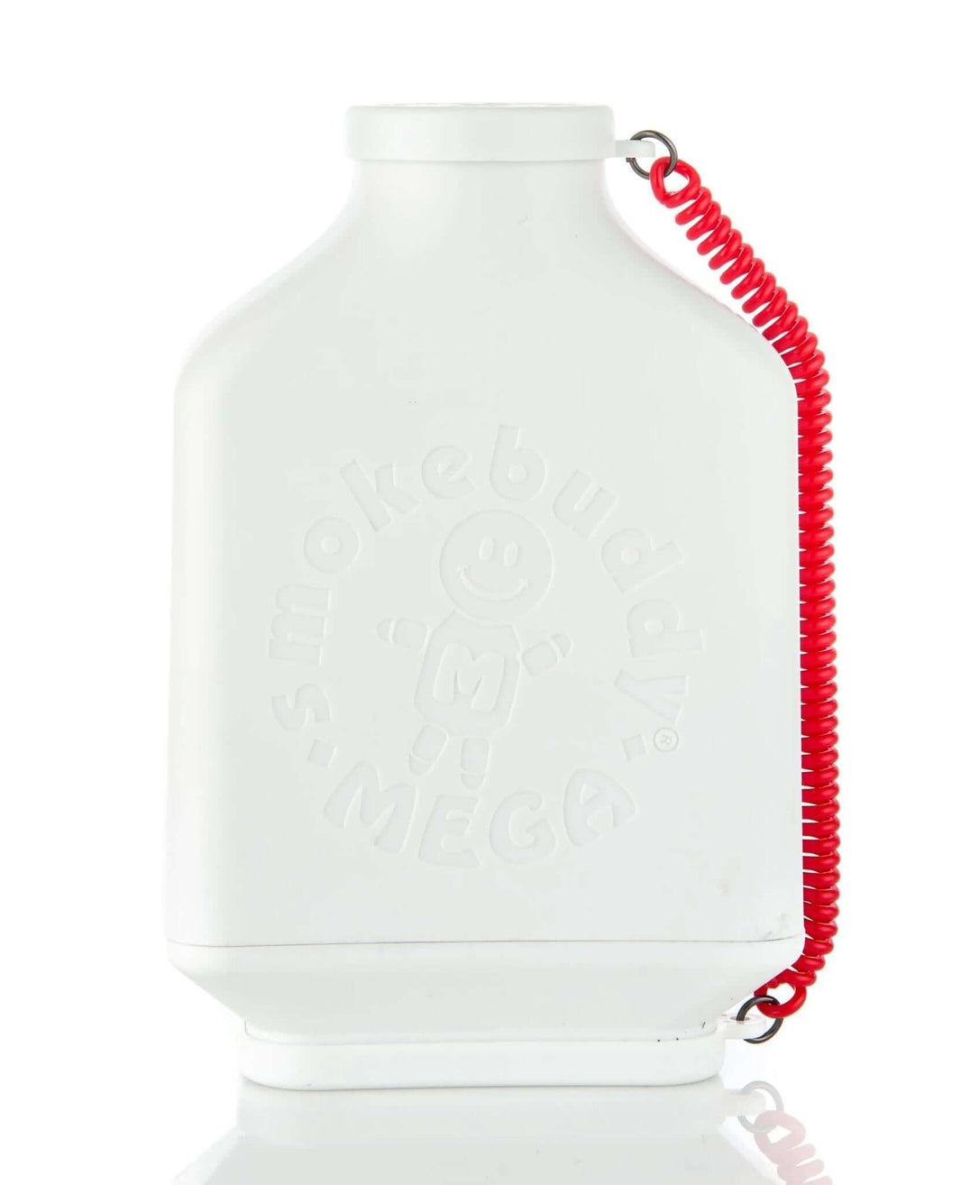 Smokebuddy MEGA personal air filter with red LED keychain, ideal for heavy users, compact and stylish design.