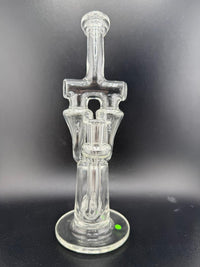 Domer Glass Clear  10mm Recycler That Looks Expensive Spokane Washington Domer double Facing Forward green tag