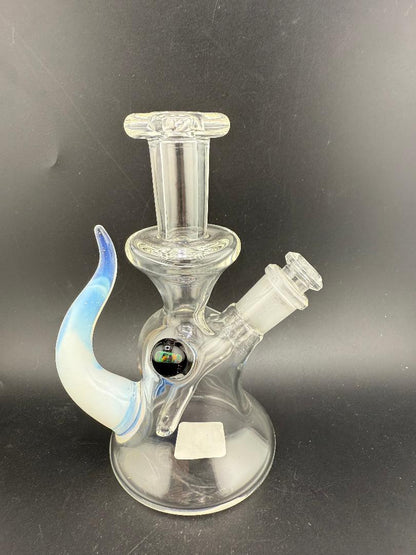 Pugsley Glass Straight Neck Jammer w/ Colored Horn & opal 10mm 45°