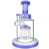 AFM Glass 8 Arm Tree Perc Rig TX544 with diffused fixed stem design and purple accents.