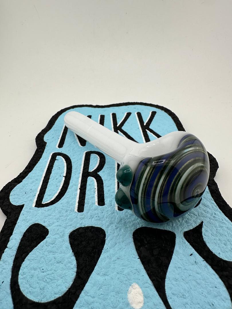 Filla John Glass Hand Pipe - Full Color with Wigwag Cap