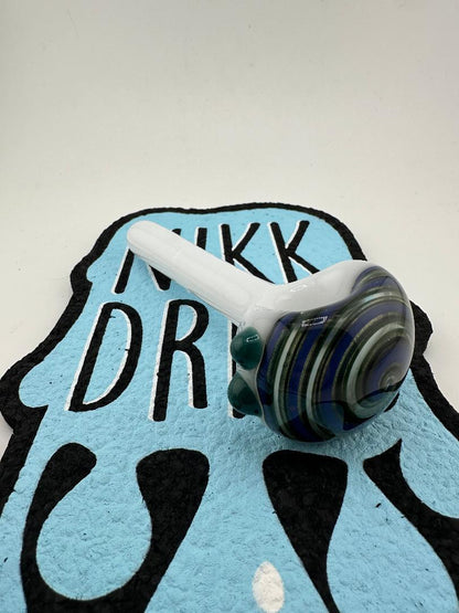 Filla John Glass Hand Pipe - Full Color with Wigwag Cap