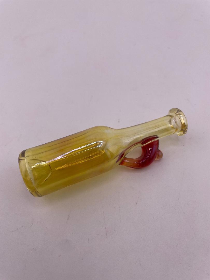 Brando Glass Onie / Chillum Pipe - Fumed Bottle w/ Color Handle