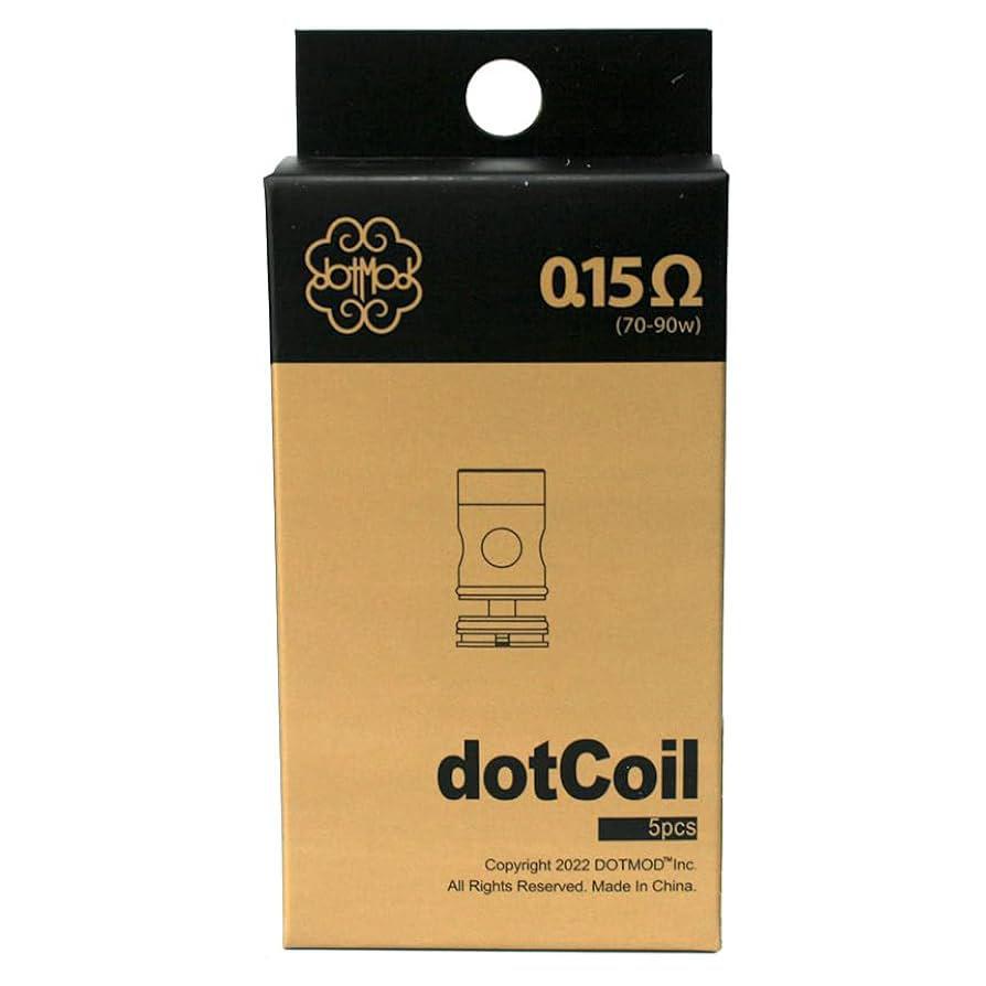 DotMod dotCoil package featuring a 0.15Ω coil, compatible with DotTank and AIO systems for premium vaping.