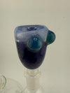 Crondo Glass Split Color Bowl 14mm with vibrant blue and teal accents, handcrafted for collectors and smokers.