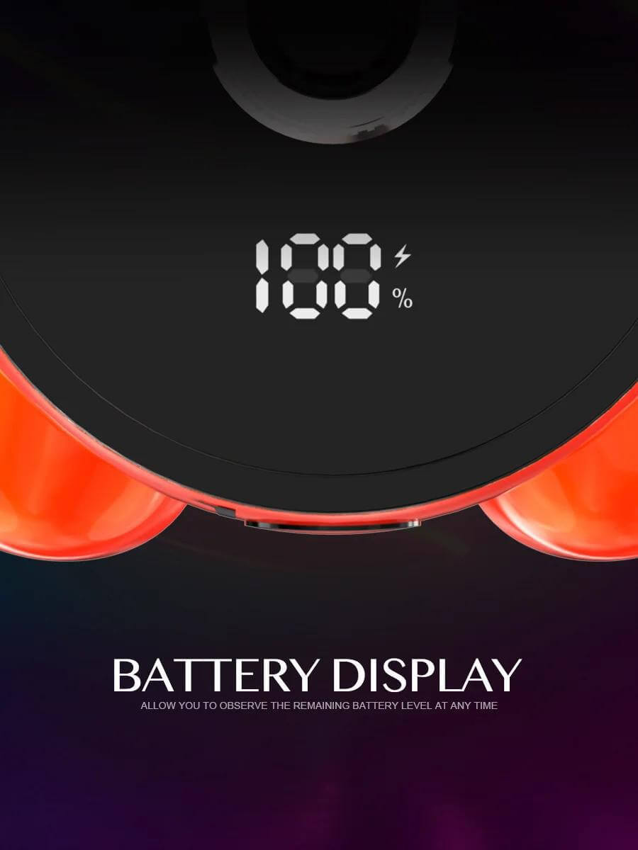 Close-up view of Lookah Dinosaur E-Rig battery display showing 100% charge level and vibrant design.