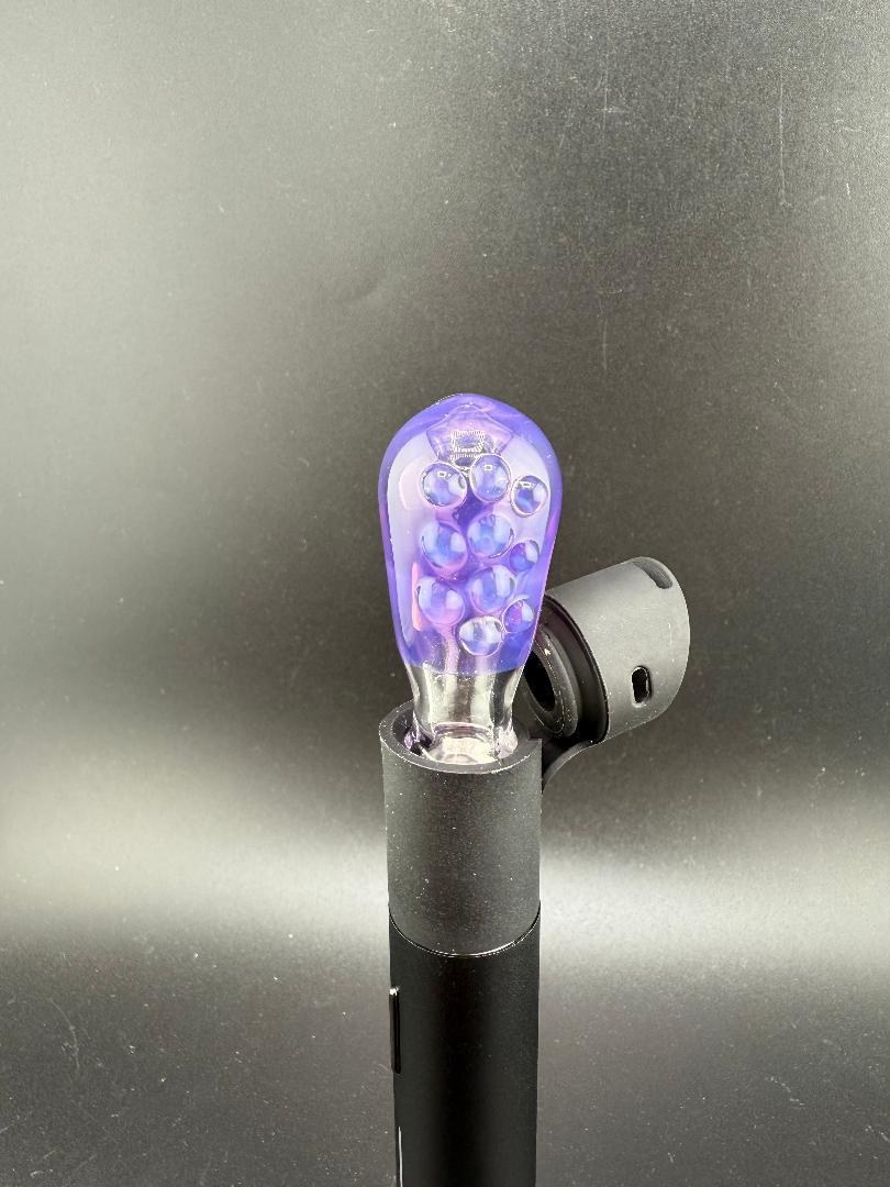 Paulson Pieces Puffco Pivot Glass Replacement Top W/ Auto Spinning Pearl Feature - Purple Side Shooter Larger