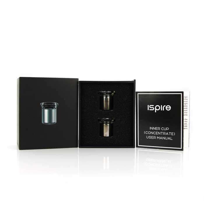 iSpire Wand Inner Cup Replacement 2pc set in packaging with user manual for efficient dabbing.