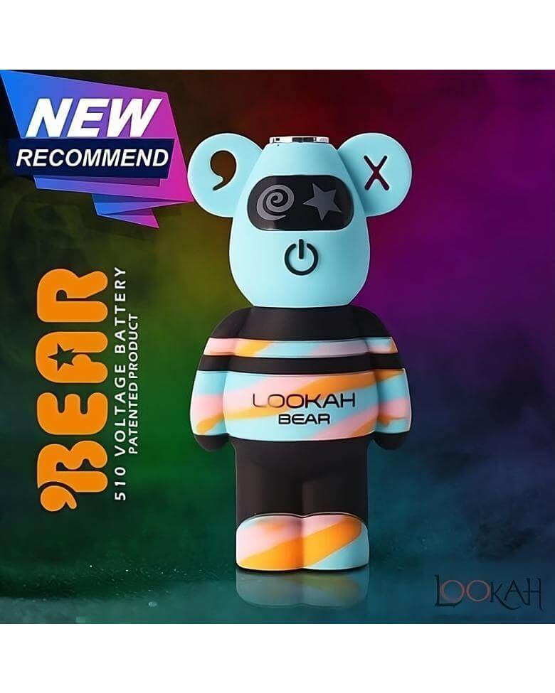 Lookah Bear 510 Battery in limited edition tie-dye, designed for 510 threaded carts with a cute, soft silicone body.