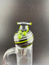 Filla John Line Worked Bubble Cap featuring bold colors and intricate line work, enhancing dabbing setups.