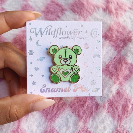 Wildflower Co. Enamel Pin - Teddy Bear