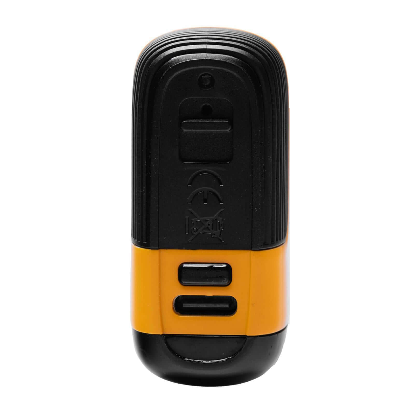 Veil Bar Pro EVO vape device with a yellow and black design, featuring charging ports and control buttons.