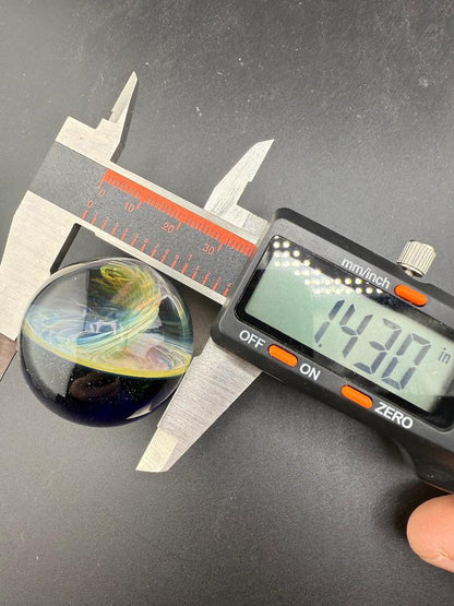 Brando Glass Marble - Fumed Vortex w/ Colored Backer 1.3" - 1.4"