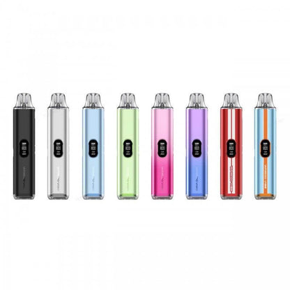 Set of Vaporesso Vibe Pod Kits in various colors on a white background, showcasing innovative MTL technology.