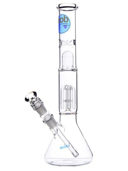 Zob Glass 14" Mini 4 Arm Beaker Flower Piece 14mm 90°