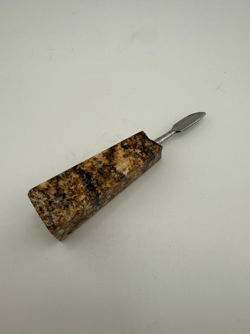 Stone Cold Creations 3-inch handcrafted stone dab tool with a sleek metal end for precision dabbing.