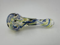 Crondo Glass Dry Pipe - Clear w/ Colored Squiggle