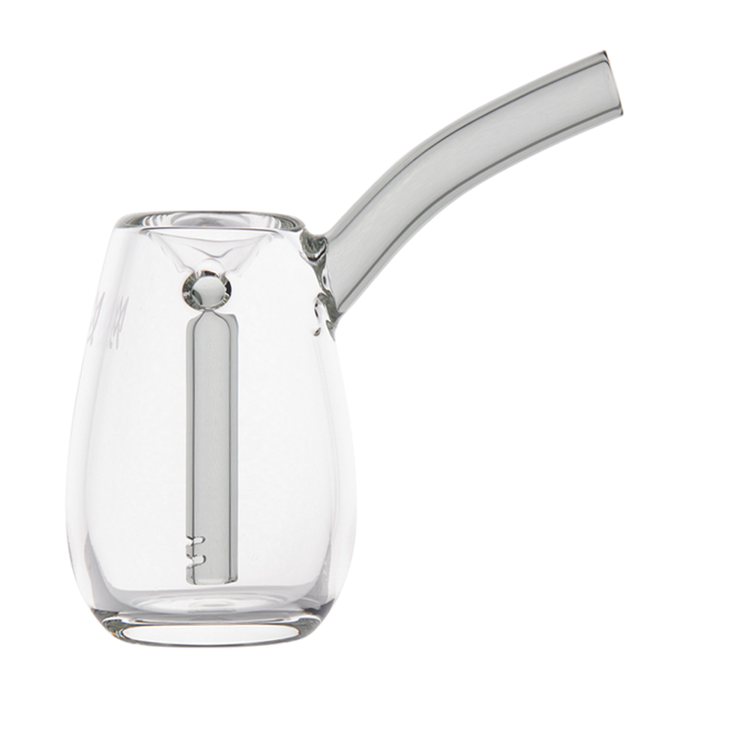 MJ Arsenal Flower Bubbler - Bulb, a compact and stylish borosilicate glass bubbler with water filtration features.