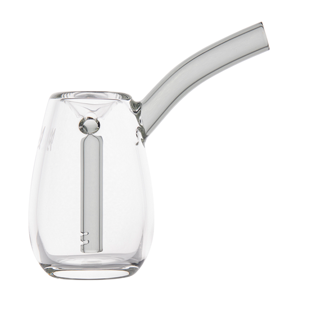 MJ Arsenal Flower Bubbler - Bulb, a compact and stylish borosilicate glass bubbler with water filtration features.