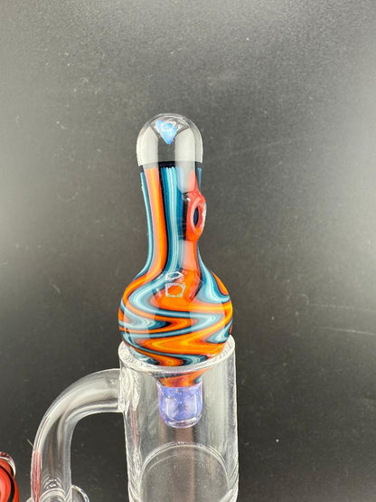 Highgrade Glass Fire & Ice Opal Wig Wag Bubble Cap