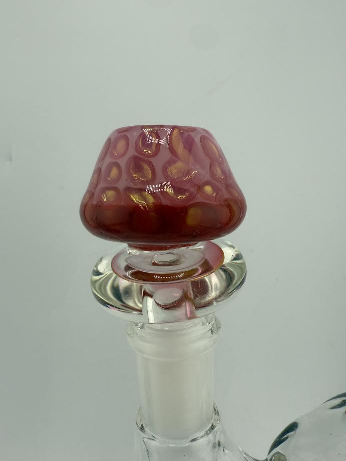 Honeycomb 14mm bowl piece in pink with a textured design, perfect for enhancing your smoking experience.
