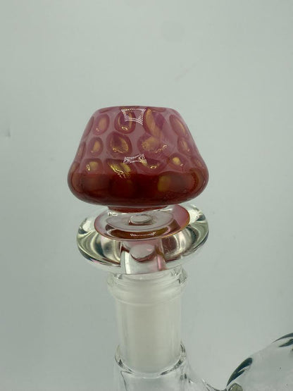 Honeycomb 14mm bowl piece in pink with a textured design, perfect for enhancing your smoking experience.