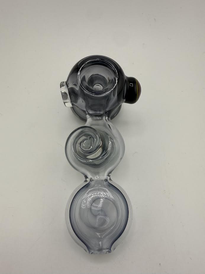 Mcdoogle Dry Hammer in dark blue color, featuring a unique swirled design and functional glass elements.