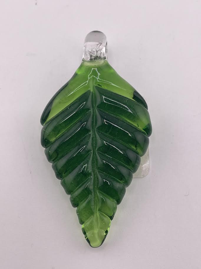 Madelyn Glass Pendant- Small Leaf