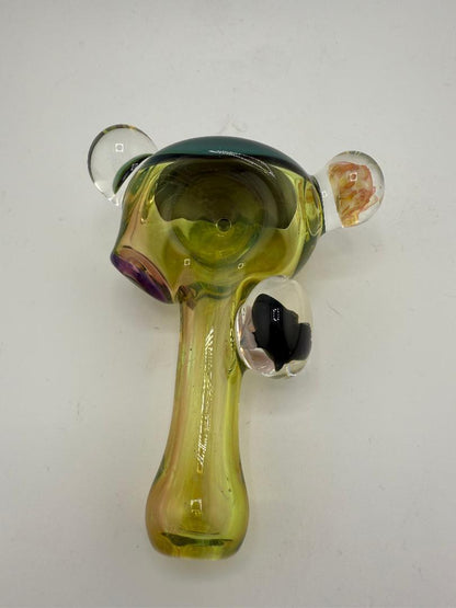 Lylo Glass Heady Fumed Green Implosion Cap Pipe w/ Marble Attachment