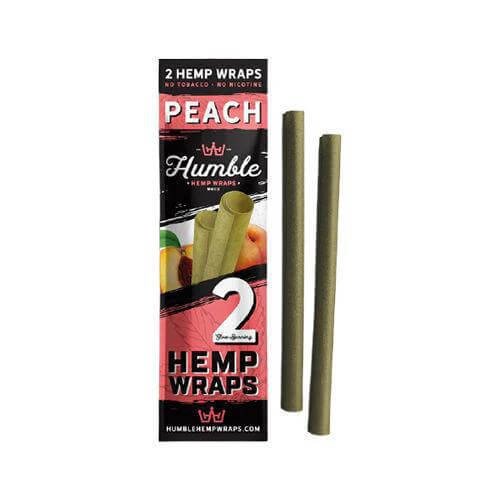 Humble Hemp Wraps 2pc in Peach flavor, made with 100% organic hemp, no tobacco or nicotine.