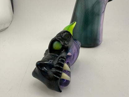 Kazy Glass Green / Purple Dragon 10mm 45° w/ Matching Pendant