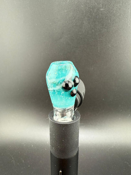 Paulson Pieces Puffco Pivot Glass Replacement Top W/ Auto Spinning Pearl Feature - Crushed Teal Straight Shooter