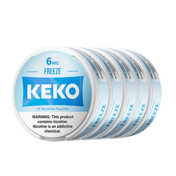 Keko Nicotine Pouches in Freeze flavor, 6mg strength, pack of 15 pouches for a smooth, tobacco-free experience.