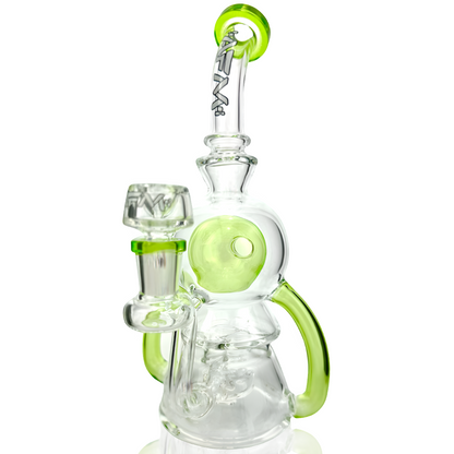 AFM Glass 9" Double Pump Recycler Dab Rig TX078 14mm 90°