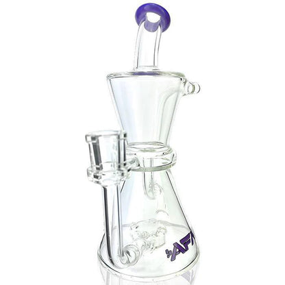 AFM Glass 8.5" Hour Glass Clear Recycler Dab Rig T521 14mm 90°