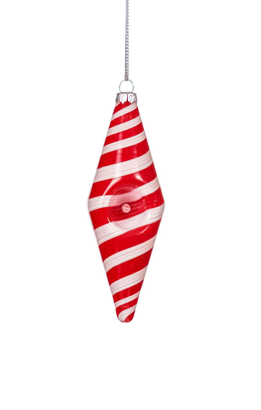 Toxic Glass Christmas Ornament Hand Pipe with red and white striped design for festive smoking.