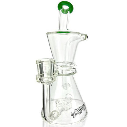 AFM Glass 8.5" Hour Glass Clear Recycler Dab Rig T521 14mm 90°