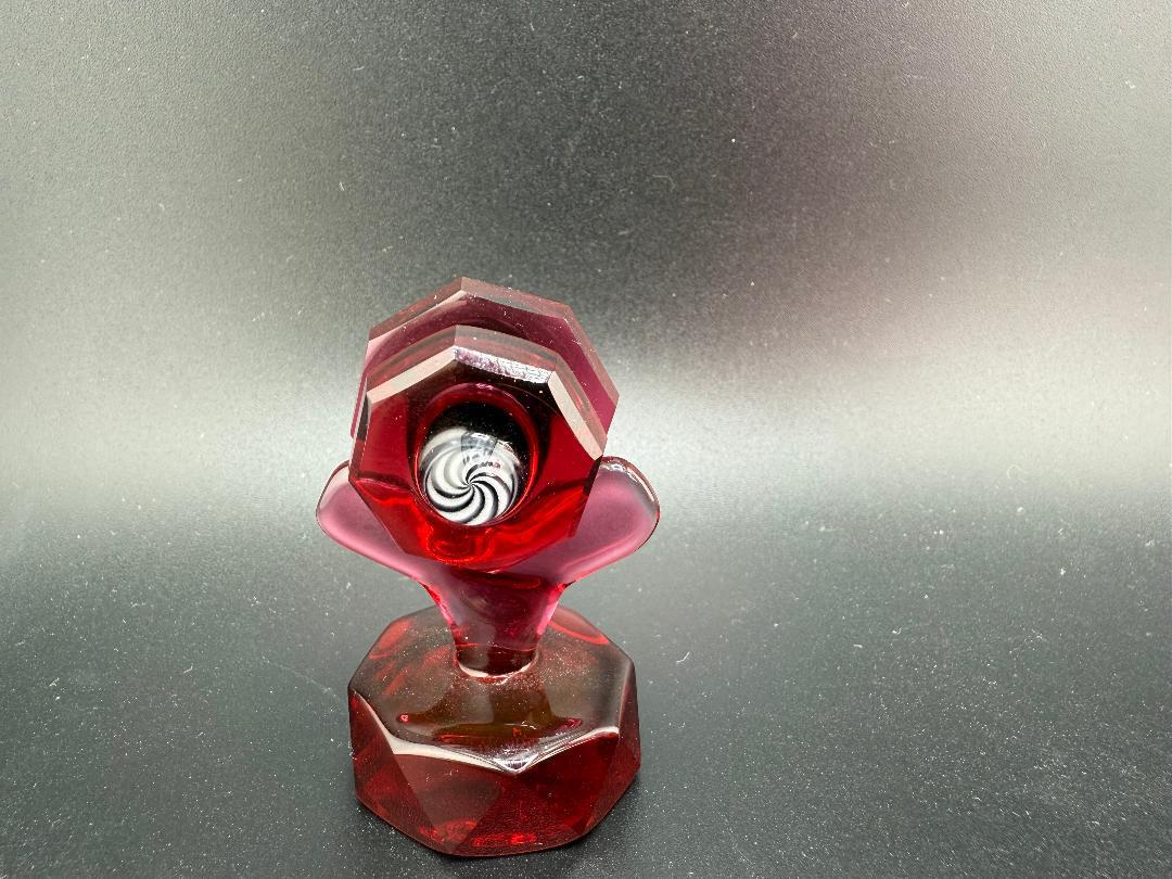Domer Glass x Doc Glass Clear  Red Fully Facteed Crushed Opal  10mm Recycler That Looks Expensive Spokane Washington Domer double  Nikk drips Carb cap front