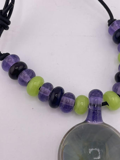 Phranq Glass Necklace - Swirl Purple Slime