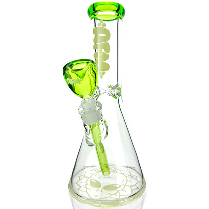 AFM Glass 12" Chubbi Beaker Clear Colored Lip Beaker