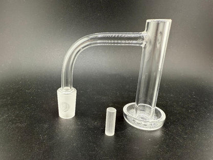 Highly Educated Control Tower Quartz Banger for precision dabbing sessions, featuring clear glass design and optimal airflow.