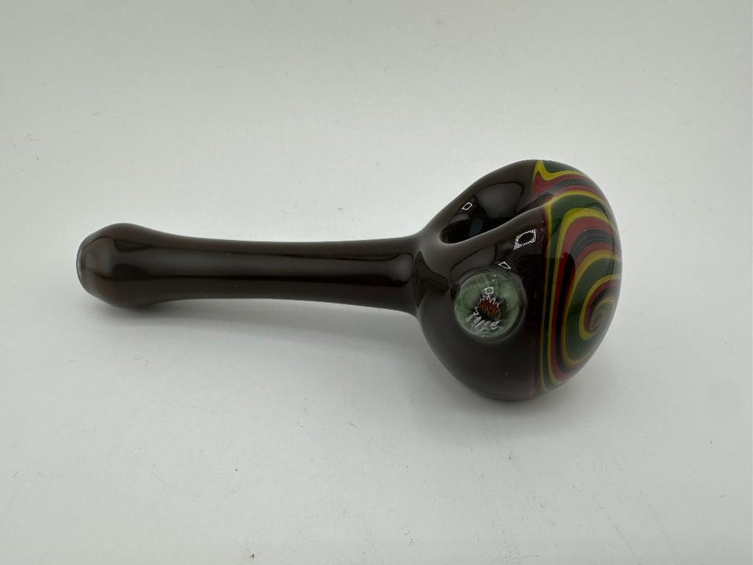 Filla John Glass Dry Pipe - Full Color W/ Wig Wag Cap
