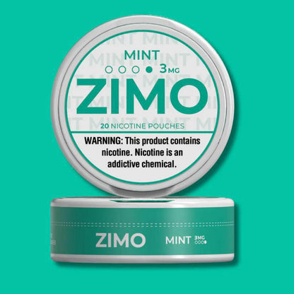 ZIMO Mint Nicotine Pouches 20ct, 3mg, smoke-free with mint flavor, discreet nicotine experience.