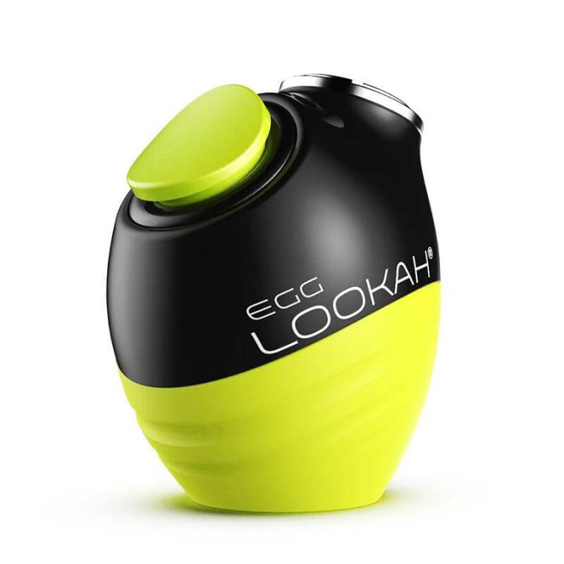 Lookah Egg 510 battery in black and bright green, featuring a compact design and silicone body, perfect for vapers.