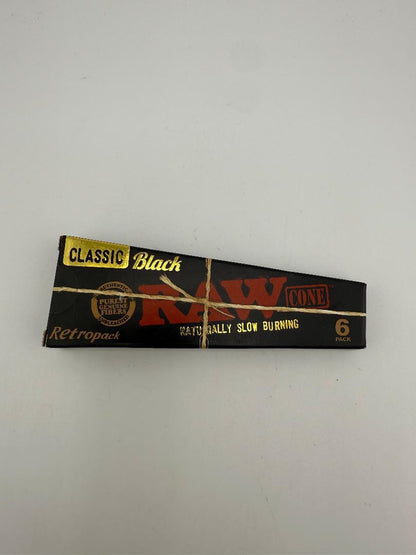 RAW Rolling Papers Classic Black Retro 1 1/4 Cones