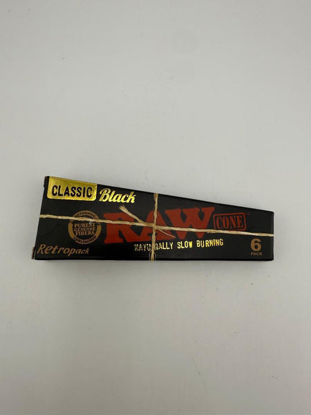 RAW Rolling Papers Classic Black Retro 1 1/4 Cones